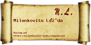 Milenkovits Léda névjegykártya